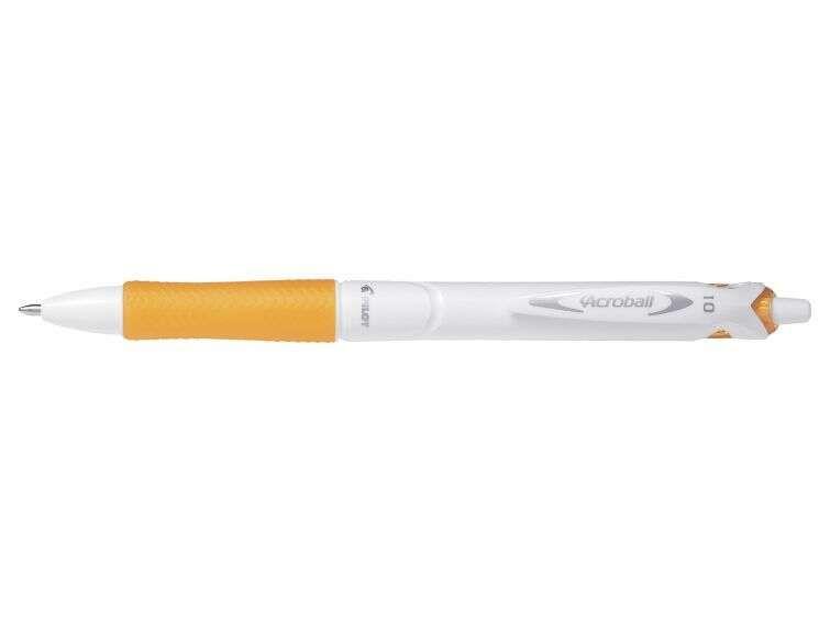 Caneta Esferográfica Retrátil PILOT Acroball PureWhite (Plástico reciclado - Laranja)