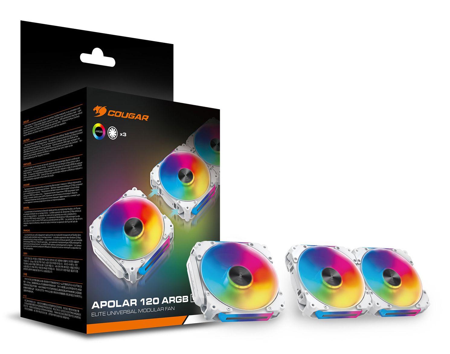 Ventoinha COUGAR Apolar ARGB CF-APR12HW3-RGB (120 mm - Pack de 3 - Branco) — miniatura 8