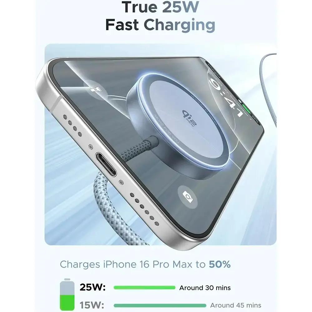 Carregador Sem Fios para Automóvel UGREEN MagFlow 55959 (25 W - Smartphone - Cinzento), miniatura 4