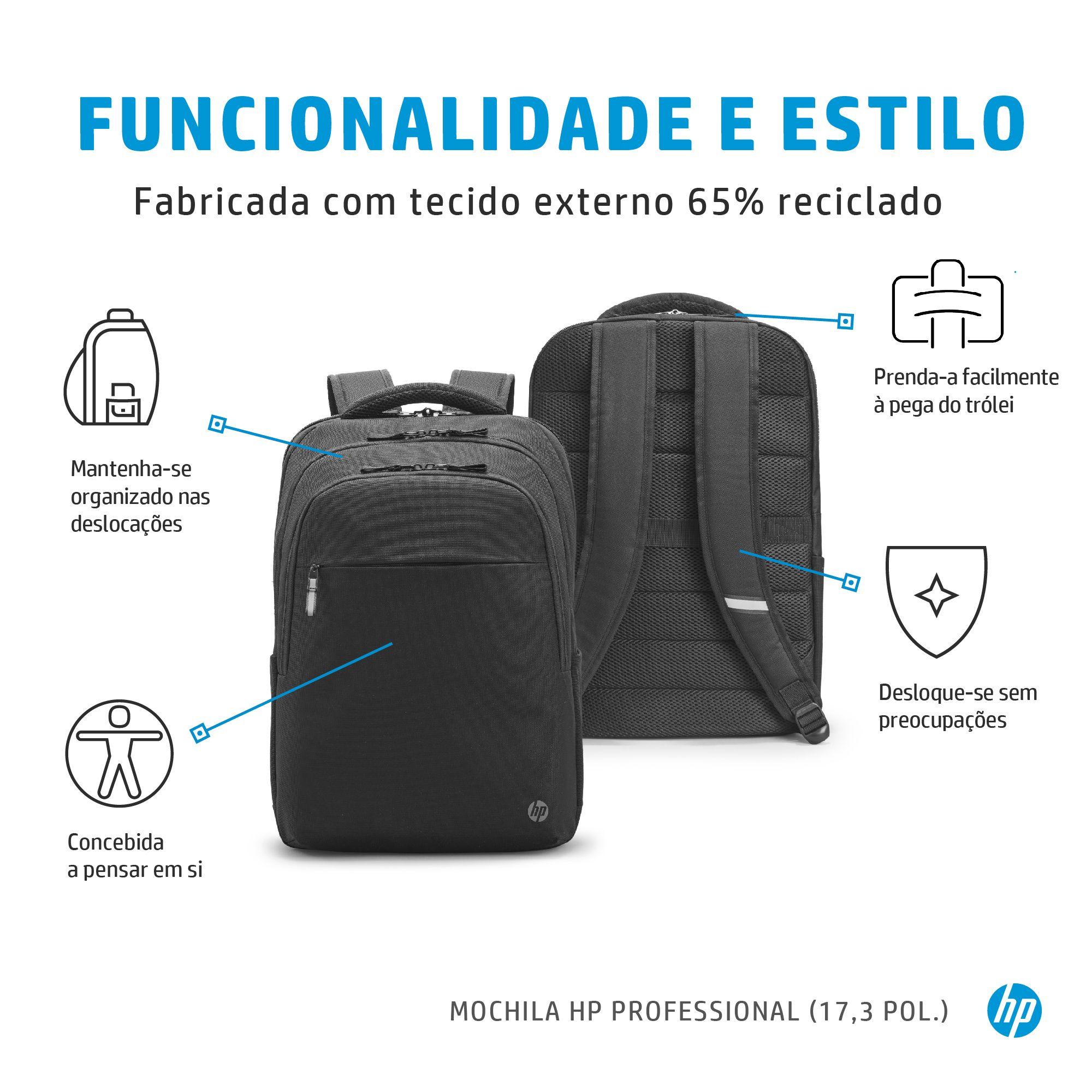 Mochila HP Professional 17.3 Backpack 500S6AA (Poliéster - 43,9 cm - Altura 14 cm - Preto), miniatura 5