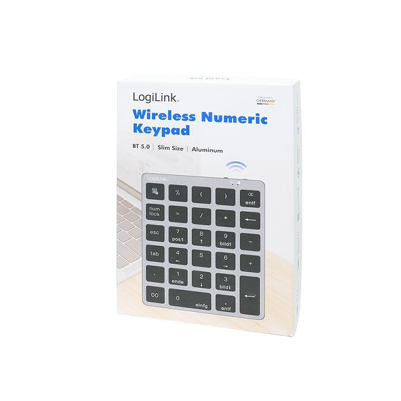 Teclado LOGILINK ID0212 (Internacional - Teclas de tesoura - Bluetooth - Cinzento) — miniatura 3