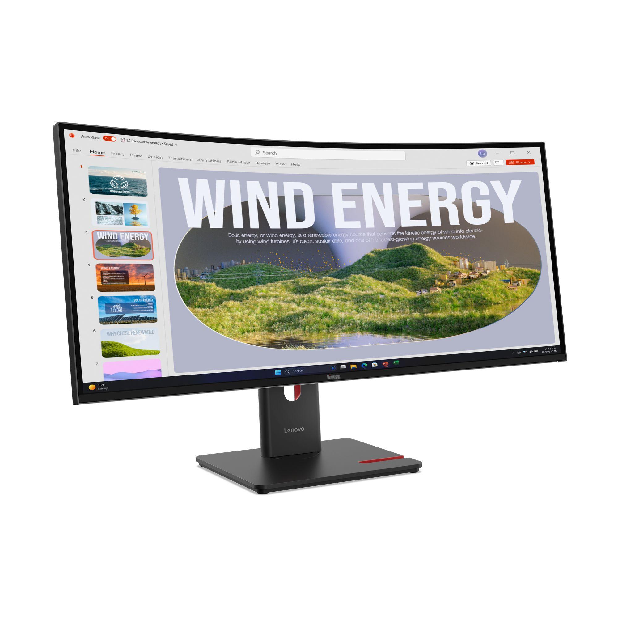 Monitor LENOVO ThinkVision T34WD-40 (34" - VA - 120 Hz - Preto), miniatura 4