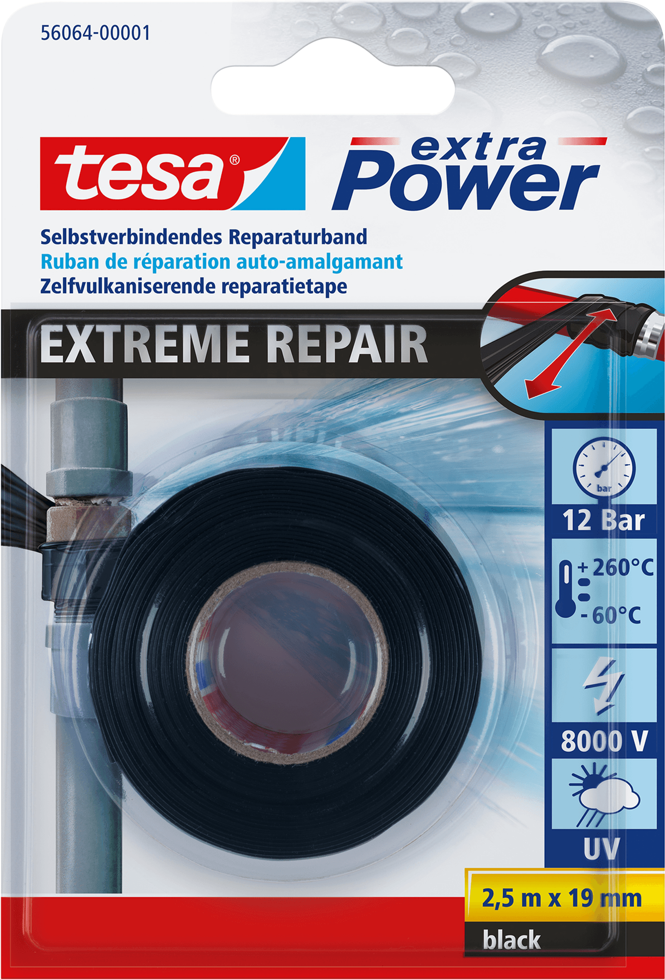 Fita Autoamalgamante TESA Extra Power Extreme Repair 56064-00001-00 (Preto)