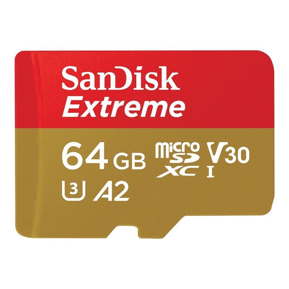 Cartão de Memória SANDISK Extreme (64GB - Classe 10 - Até 170 MB/s - Preto)