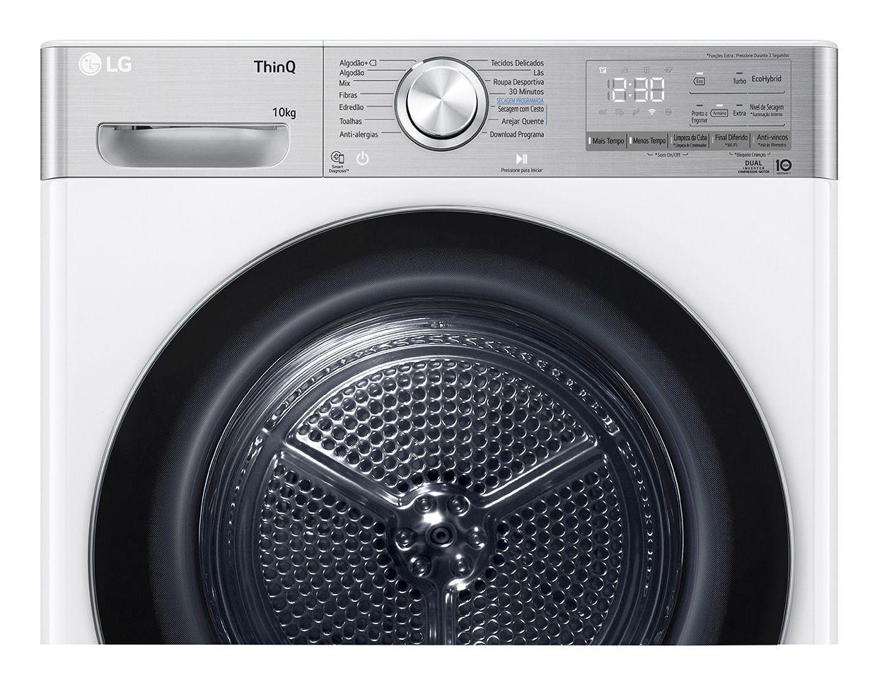 Máquina de Secar Roupa Independente LG RH10V9AV2WR (10 kg - Bomba de calor - Esquerdo - Branco), miniatura 5