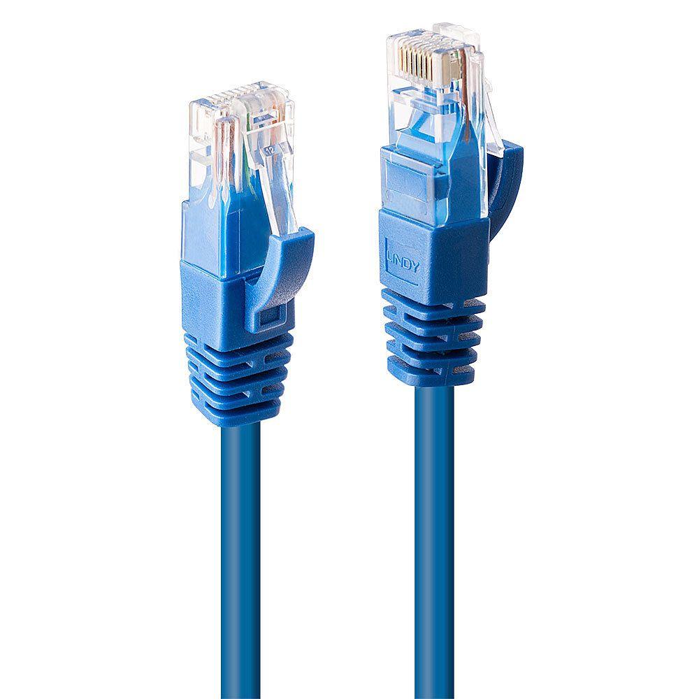 Cabo de Rede LINDY 48018 (2 m - Cat6 - RJ-45 - Azul)