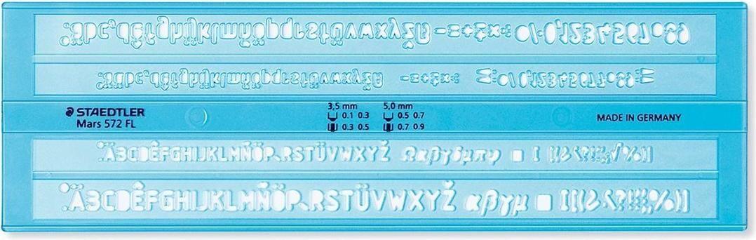 Molde de Letras STAEDTLER 572 FL (Plástico - Azul transparente)
