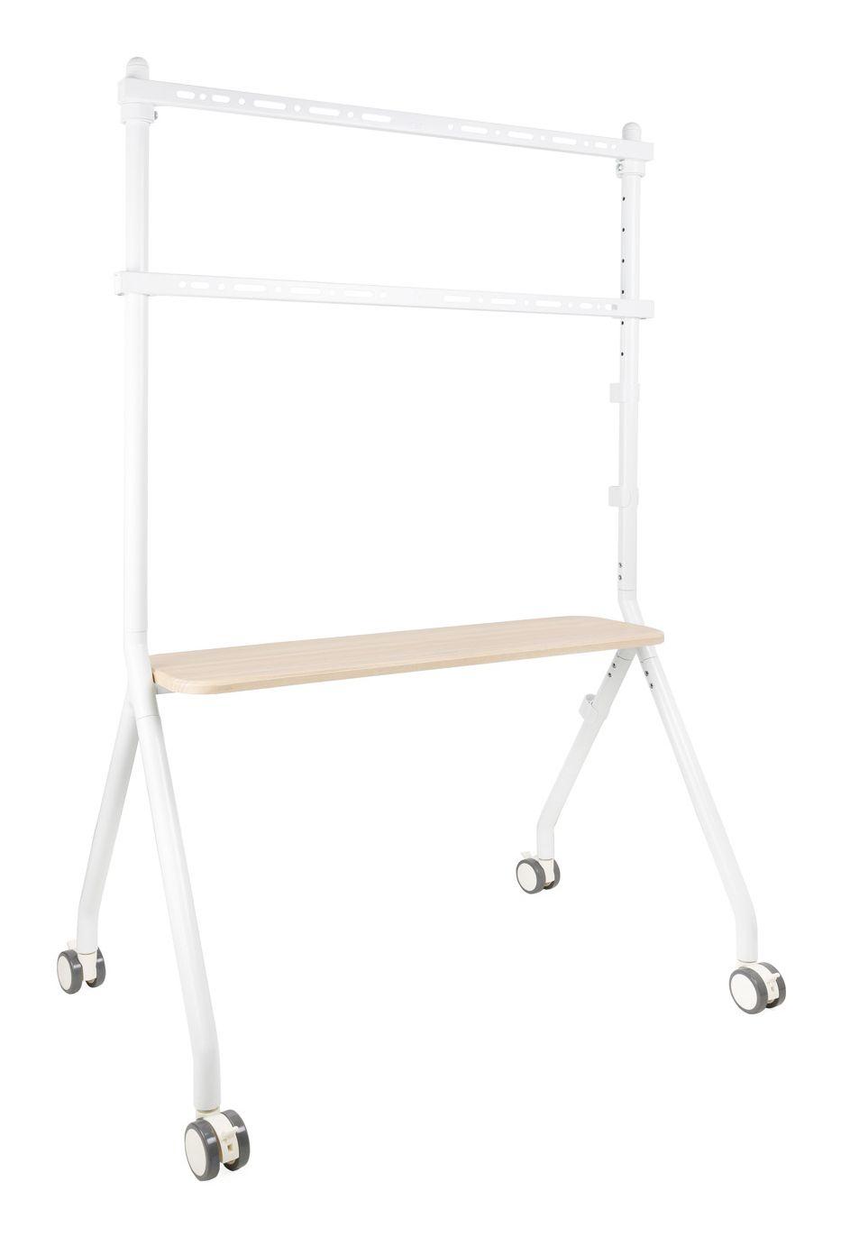 Suporte de Chão para TV TOOQ FS20207M-W (200 x 200-600 x 400 mm - 2,03 m - 50 kg - Faia e Branco)