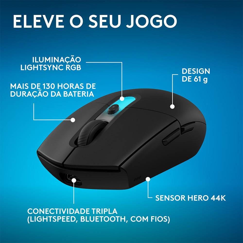 Rato LOGITECH G305 X SUPERLIGHT (Mão direita - 44000 DPI - Ótico - Preto), miniatura 4