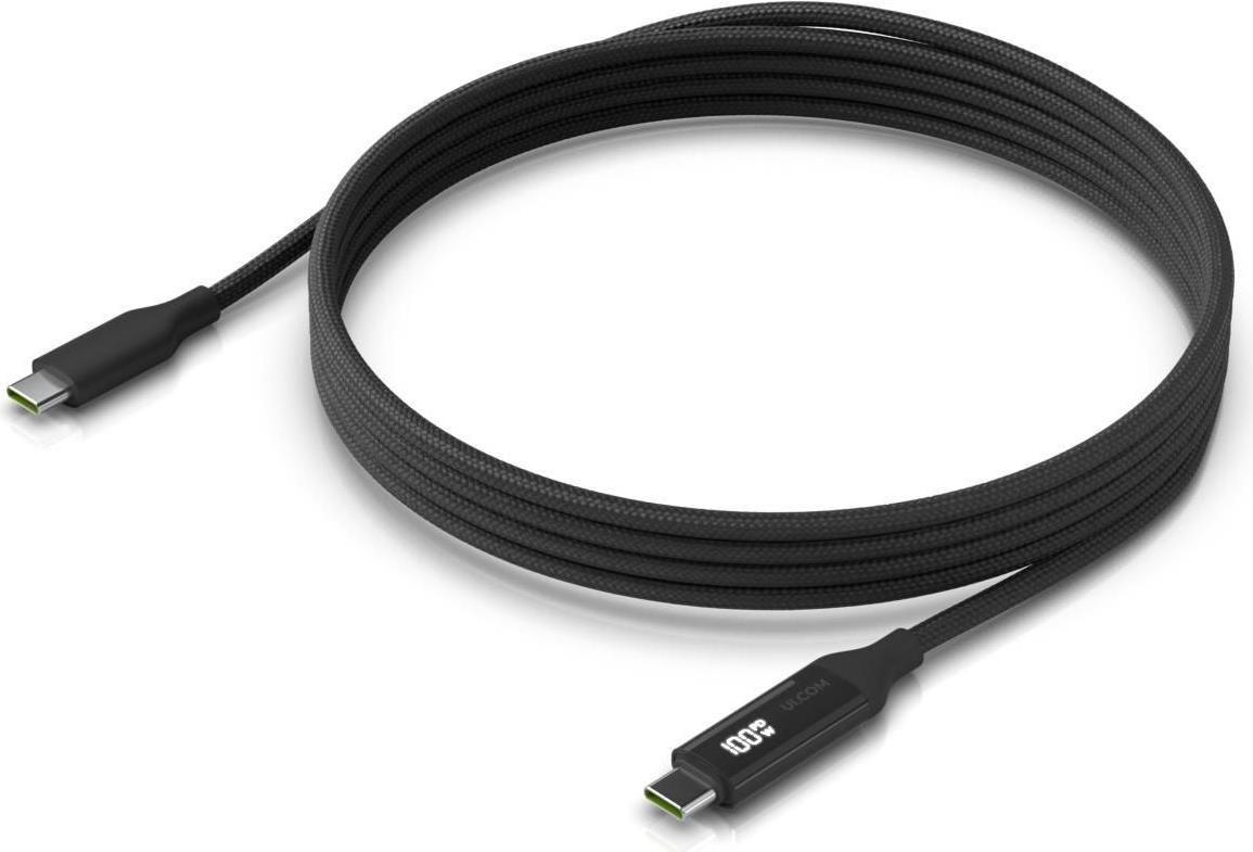 Cabo USB-C UBIQUITI UACC-Cable-USB-100W-2M-BK (2 m - USB-C - Preto e Cinzento)