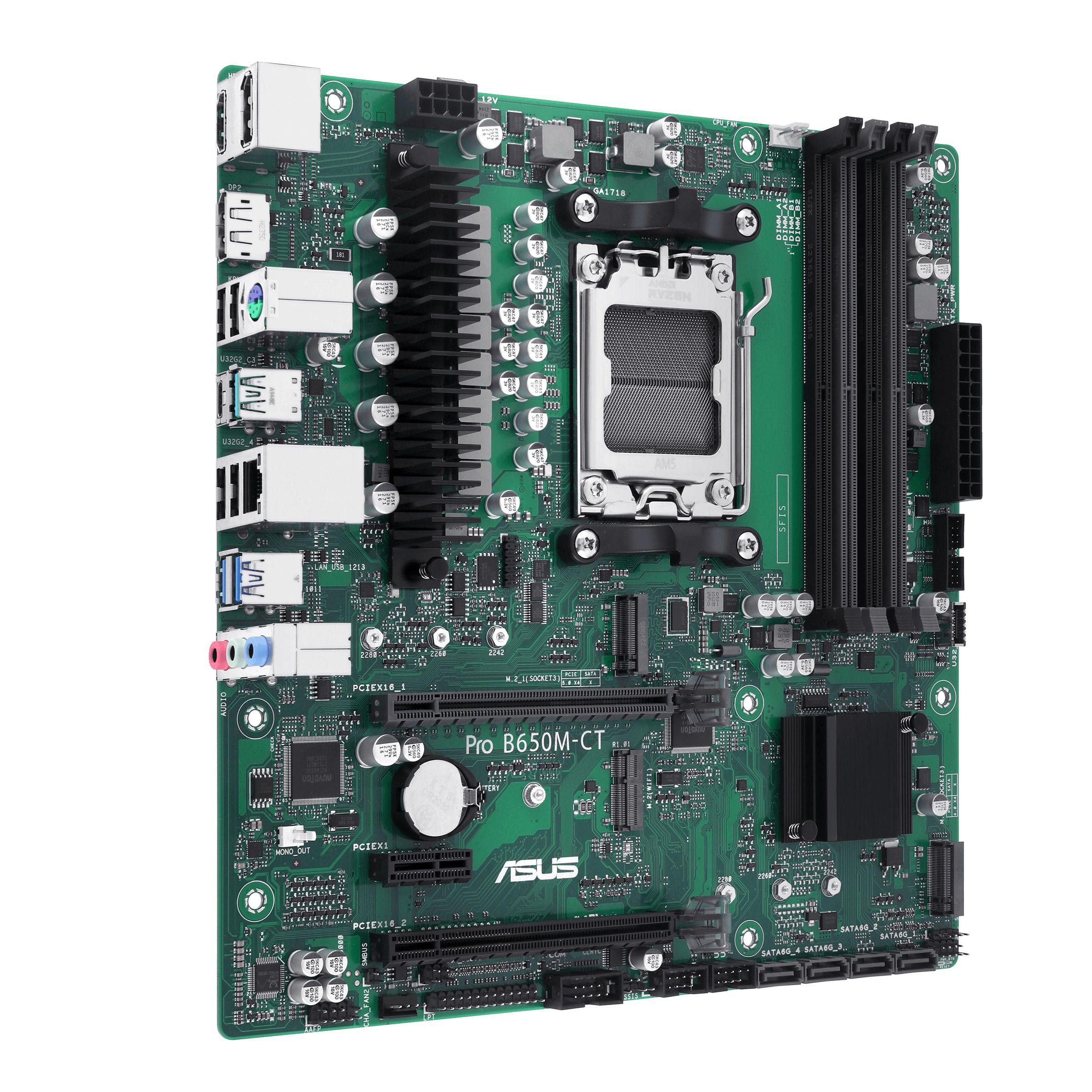 Motherboard ASUS PRO B650M-CT-CSM (AM5 - AMD Ryzen 7000 Series - micro ATX - Preto e Verde), miniatura 2