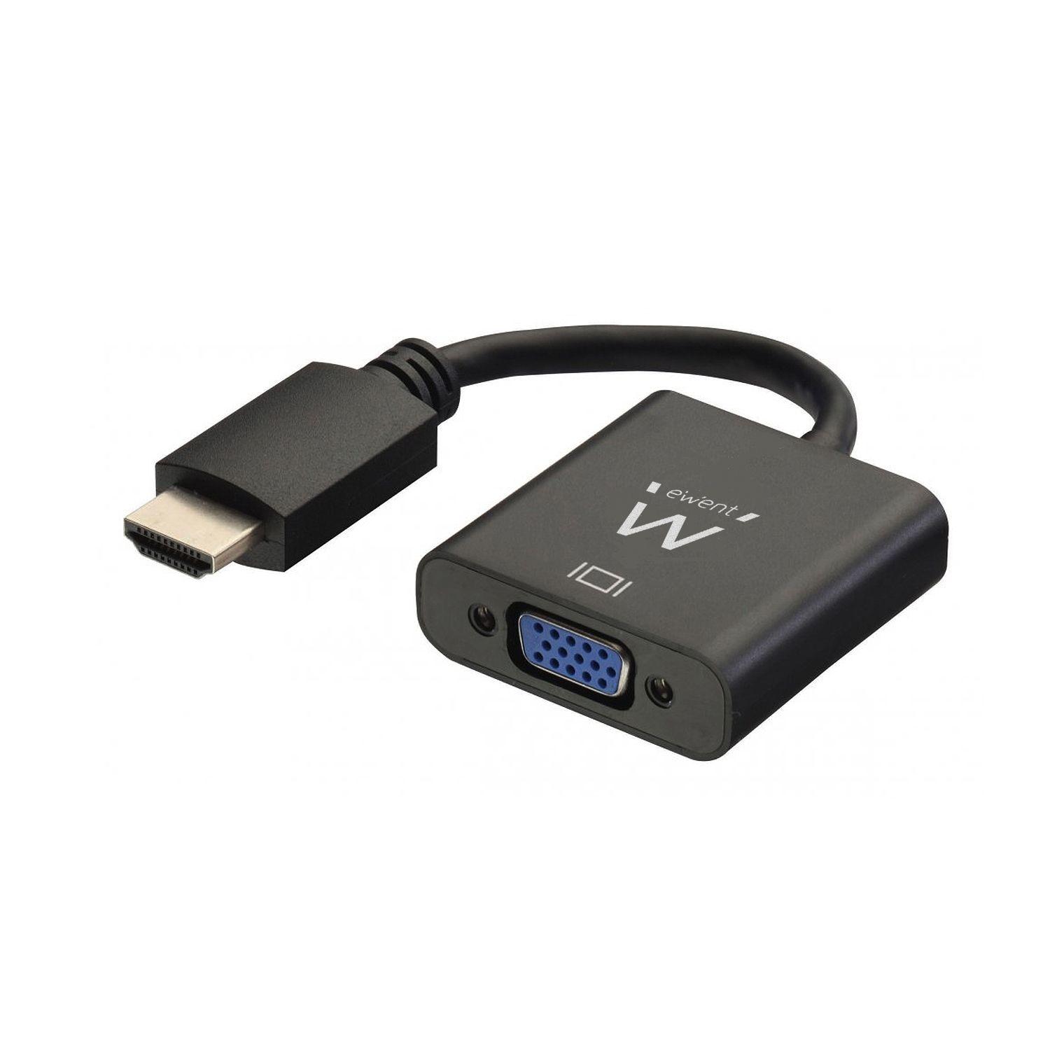 Adaptador HDMI para VGA EWENT EW9864 (0,2 m - VGA, 3,5 mm - Preto)