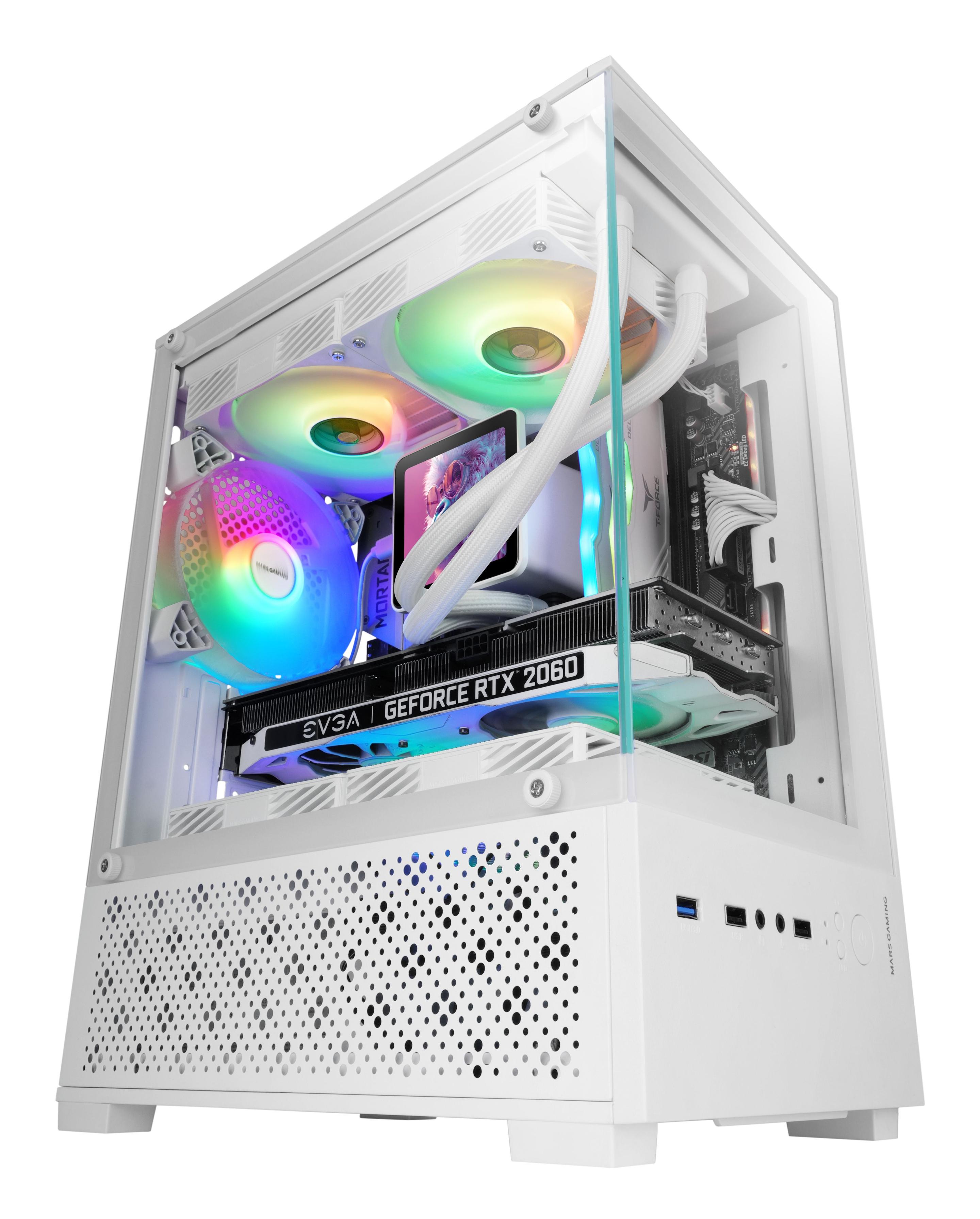 Caixa PC MARS GAMING MC-SE2W (micro ATX, Mini-ITX - Mini Tower - 16 cm - Branco)