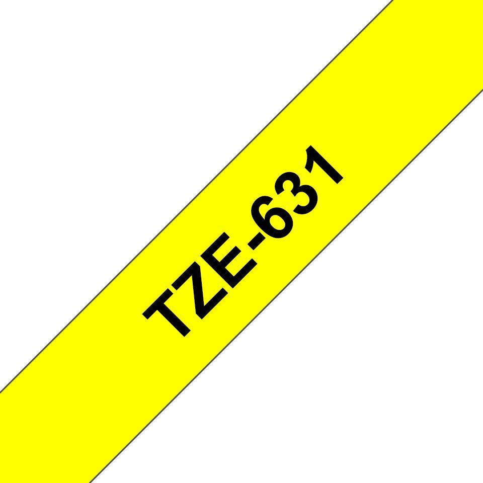 Fita Laminada de Rotulagem BROTHER TZe-631 (Preto sobre Amarelo) — imagem 1