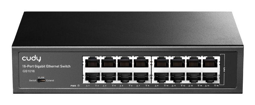 Switch de Rede Não Gerido CUDY GS1016 (RJ-45 Gigabit Ethernet - Gigabit Ethernet - 4,1 MB - Preto)