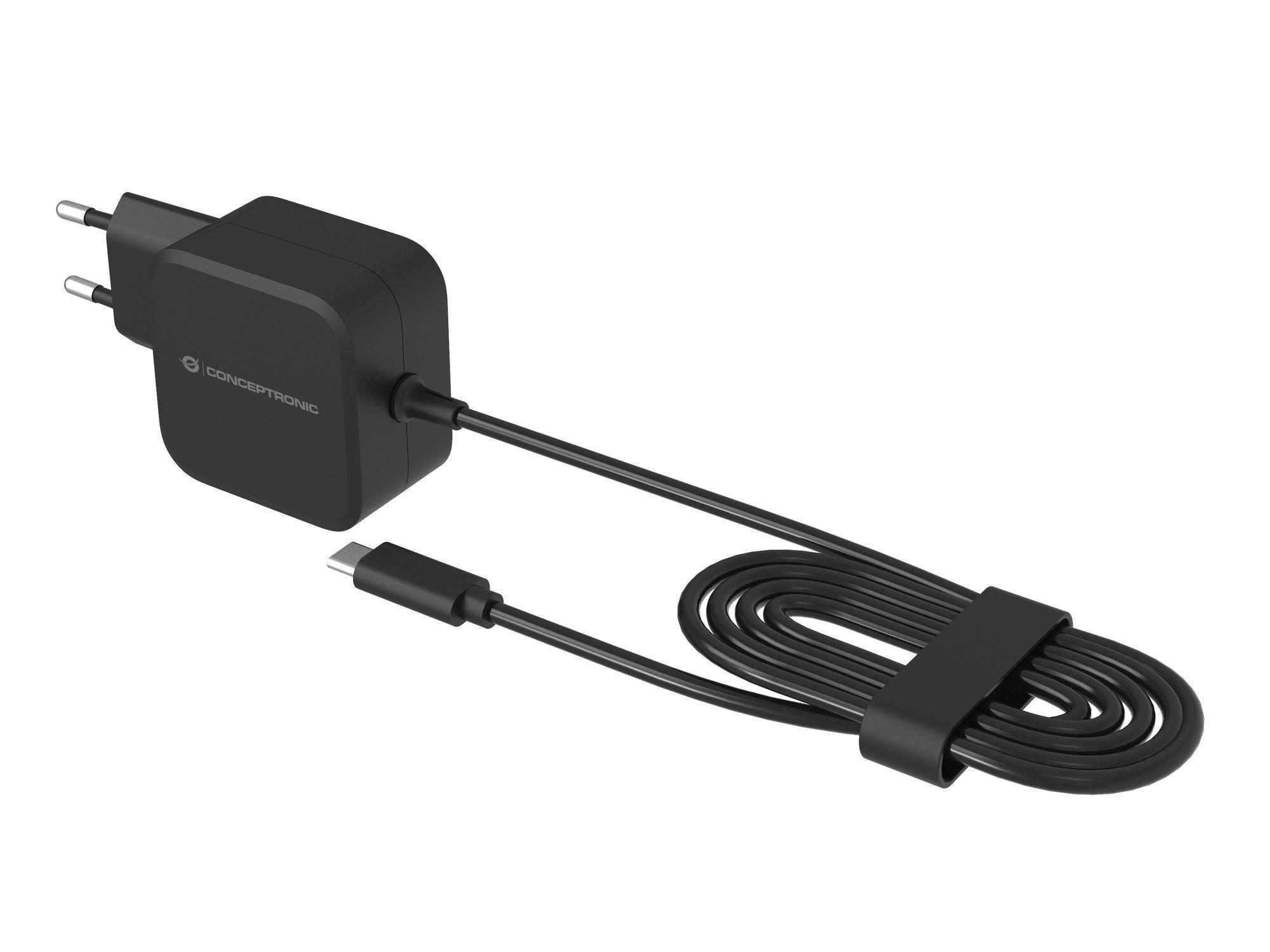 Carregador de Parede USB-C CONCEPTRONIC OZUL04BE (Universal - Preto)