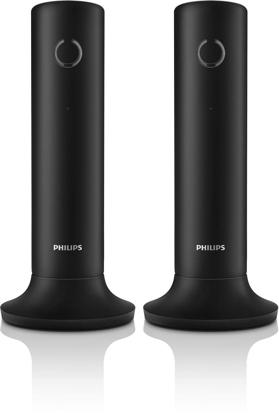 Telefone Sem Fios DECT PHILIPS M4502B/34 Duo (550 mAh - 1,6" - Preto)
