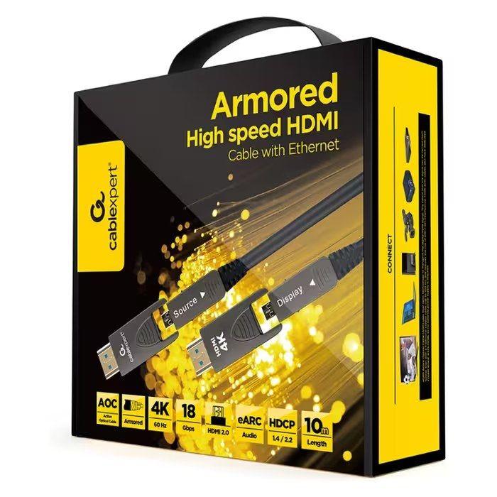 Cabo HDMI GEMBIRD CCAP-HDMIDD-AOC-10M (10 metros - 60 Hz - HDMI Type-A/HDMI Type-D - Preto), miniatura 3