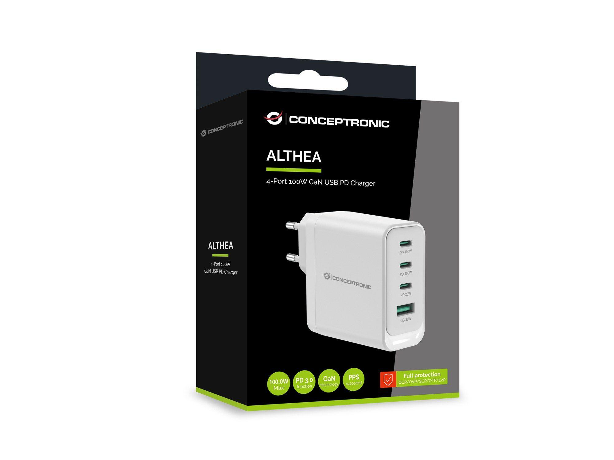 Carregador de Parede CONCEPTRONIC ALTHEA22W100 (100 W - Sim, versão 3.0 - Branco) — miniatura 5