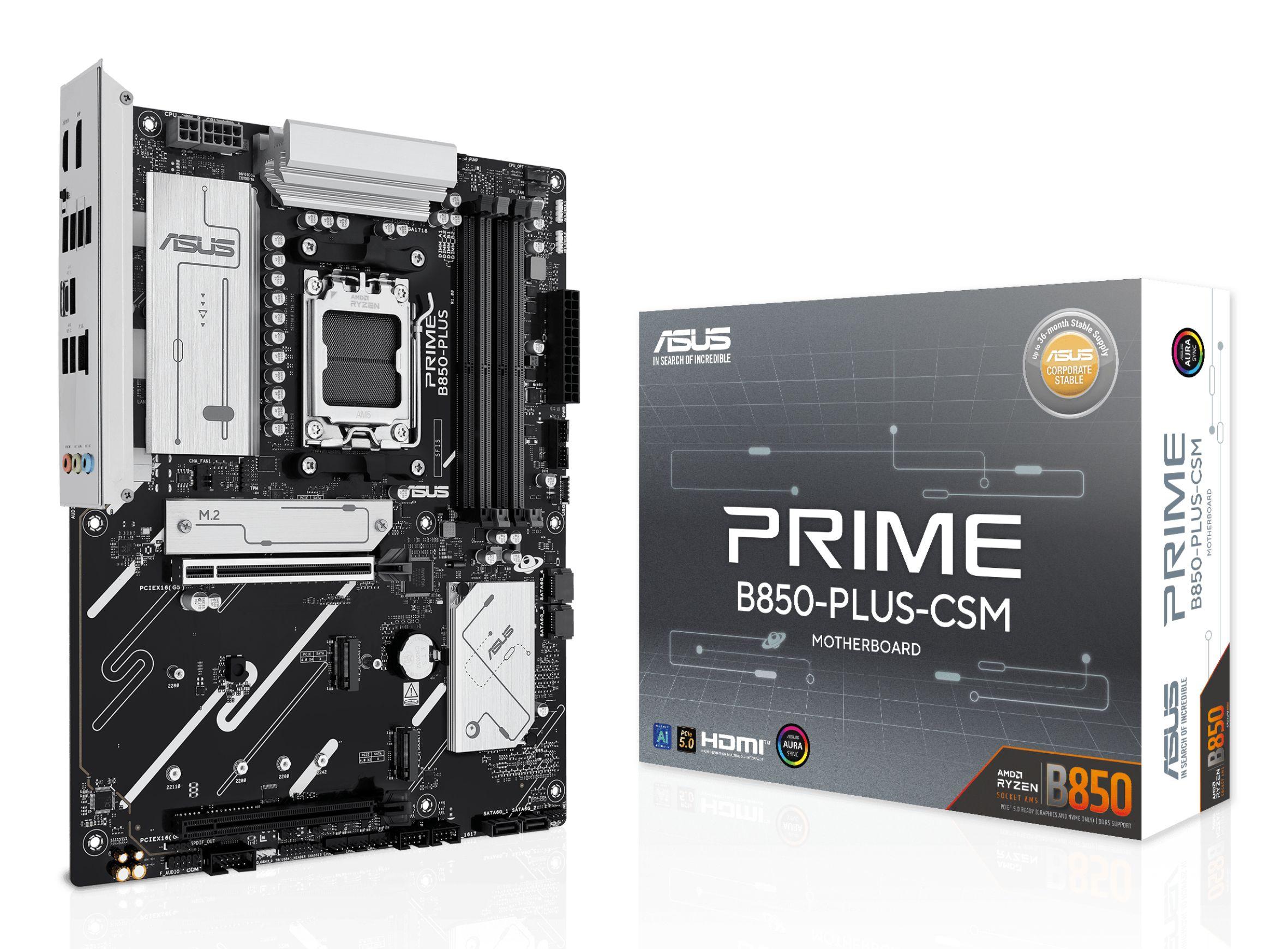 Motherboard ASUS PRIME B850-PLUS-CSM (AM5 - ATX - Duplo canal - Multicor)