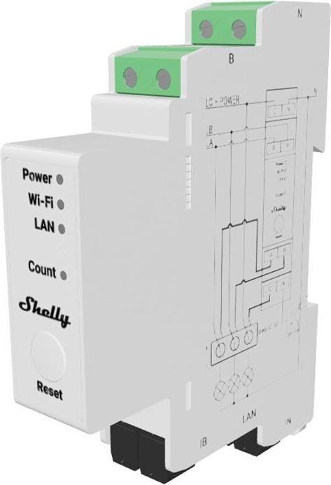 Módulo Medidor de Consumo Trifásico SHELLY Pro 3EM-3CT63 (63 A - Wi-Fi, Ethernet e Bluetooth - Calha DIN)