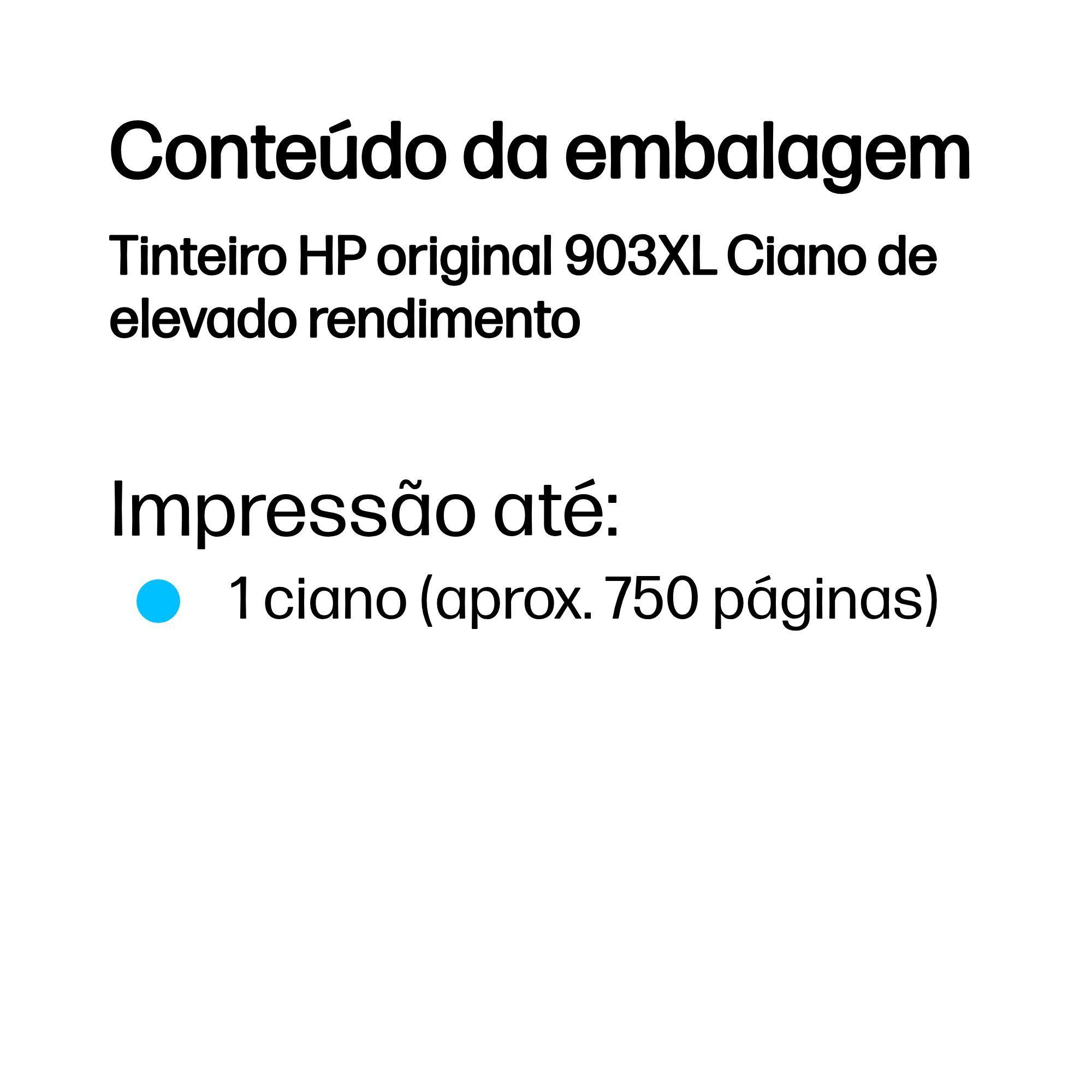 Tinteiro HP 903XL T6M03AE (750 páginas - Ciano), miniatura 3