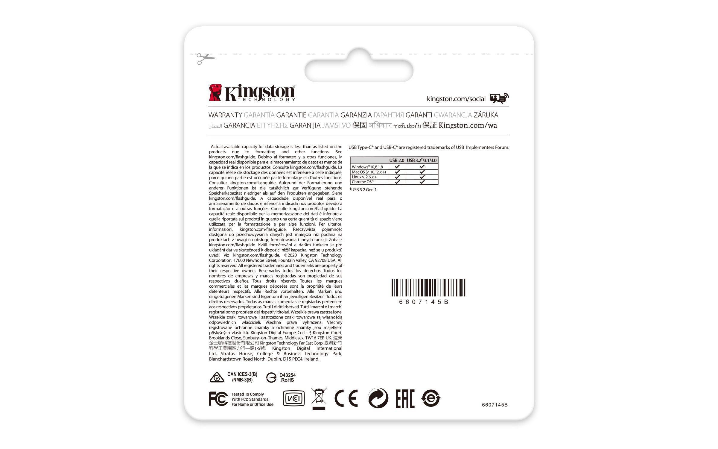 Pen USB KINGSTON DataTraveler 70 DT70/128GB (128 GB - USB Type-C - 3.2 Gen 1 - Preto) — miniatura 6
