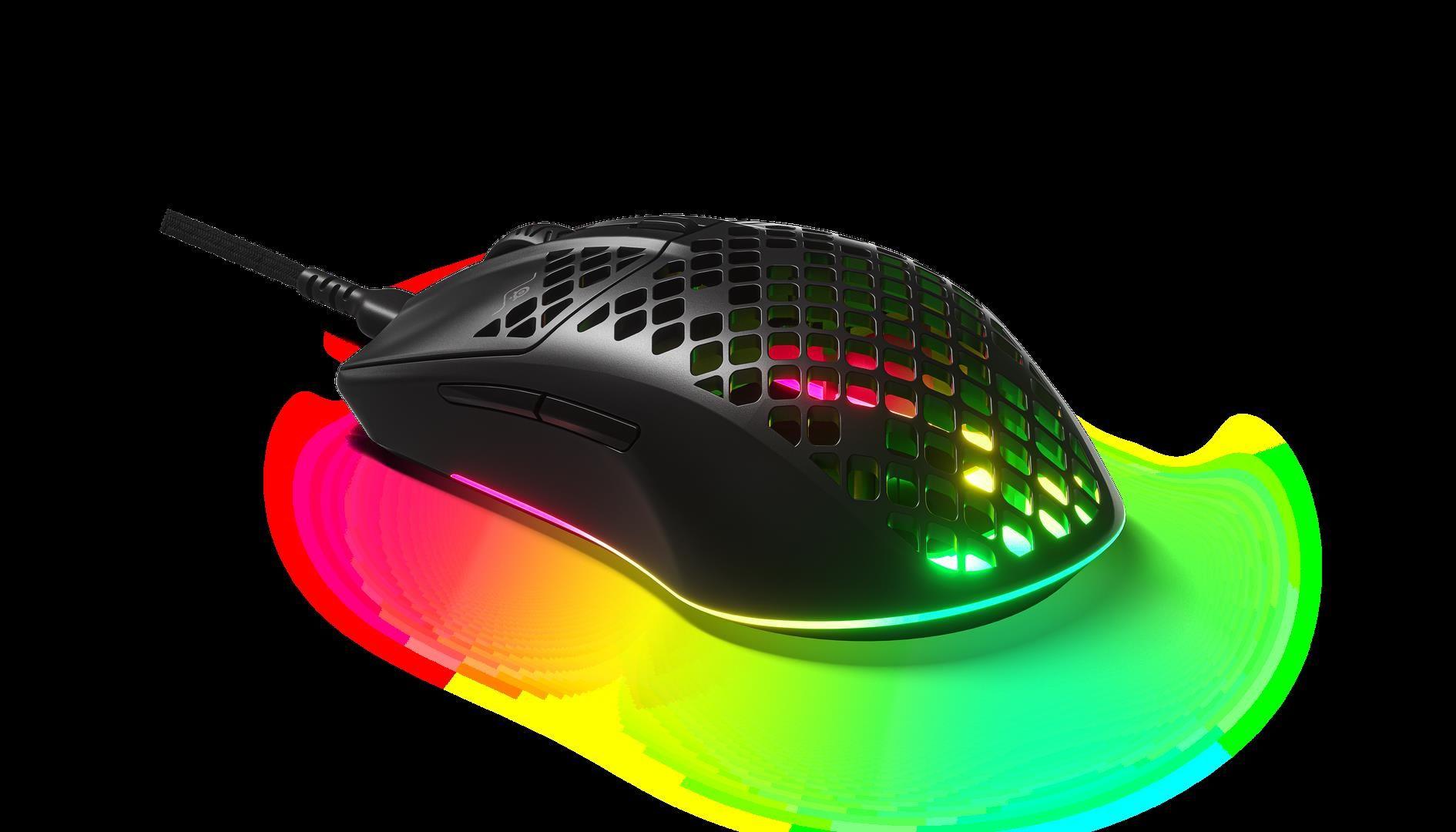 Rato STEELSERIES Aerox 3 (Mão direita - Até 8500 DPI - Ótico - Preto)