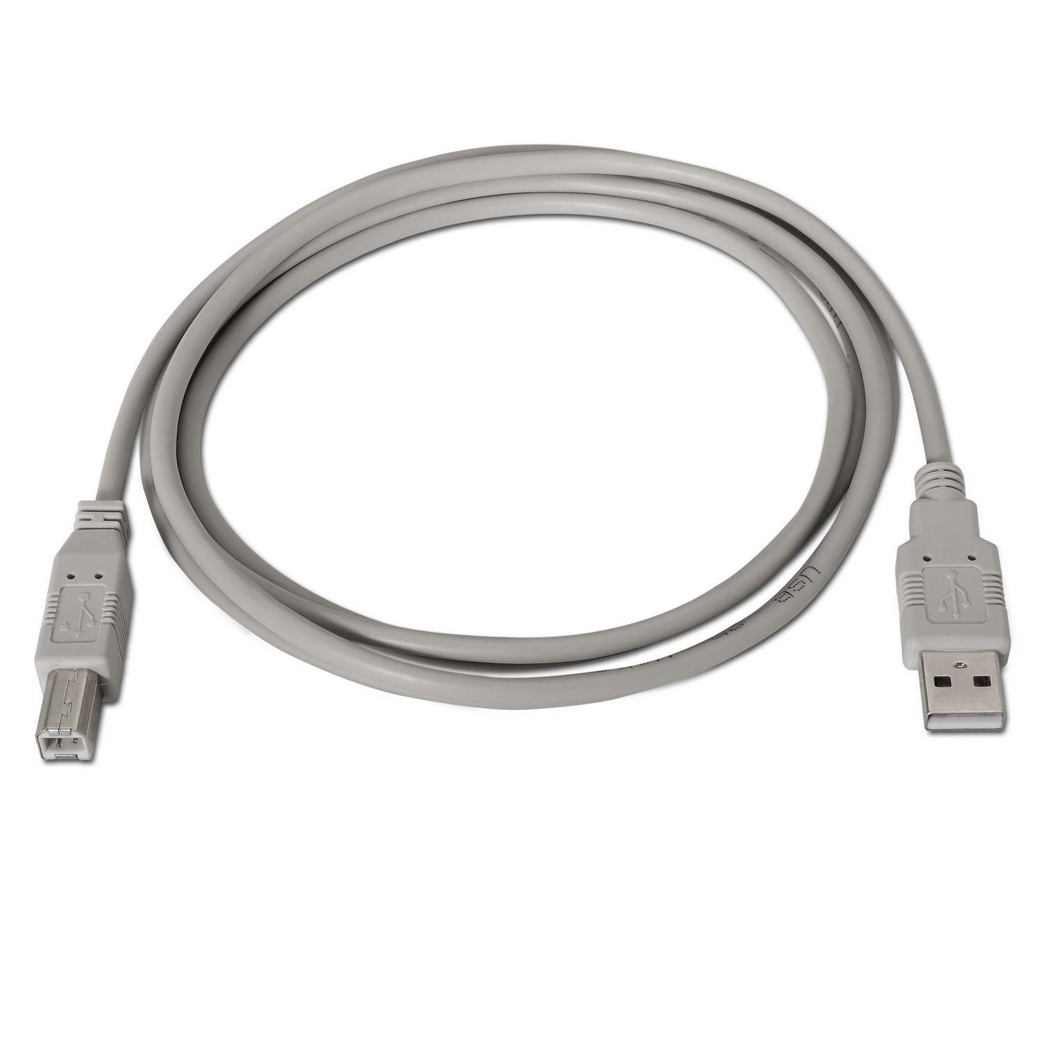 Cabo USB para Impressora AISENS A101-0002 (1,8 m - USB A - USB B - Bege), miniatura 2