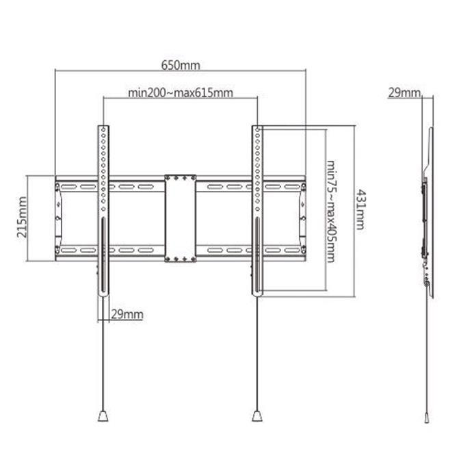 Suporte de Parede para TV GEMBIRD WM-80F-01 (600 x 400 mm - 200 x 200 mm - 2,03 m - Preto)