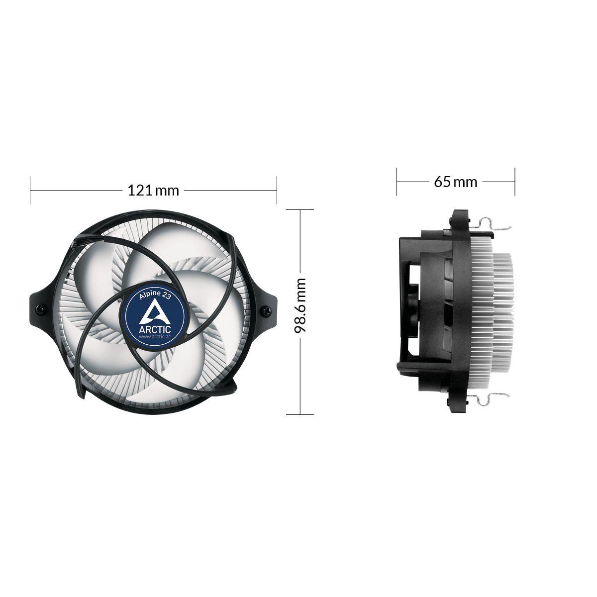 Cooler CPU ARCTIC Alpine 23 Compact (AM4, AM5 - AM5, AM4 - 90 mm - Alumínio e Preto) — miniatura 6