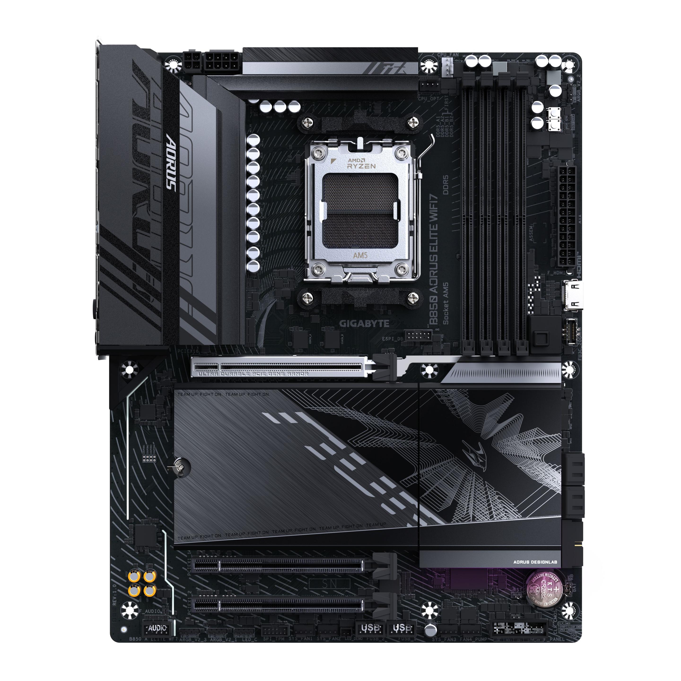 Motherboard GIGABYTE B850 AORUS ELITE WIFI7 (AM5 - ATX - Duplo canal - Preto e Castanho) — miniatura 2