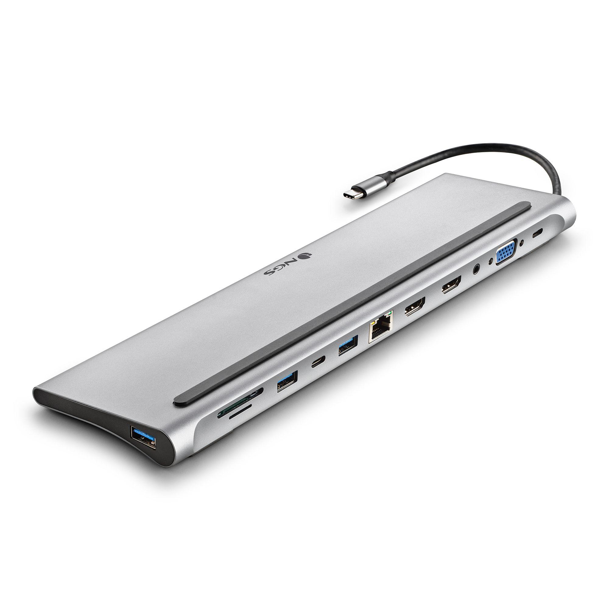 Adaptador Multiporta USB-C NGS WONDERDOCK12 (0,18 m - Prateado) — miniatura 2
