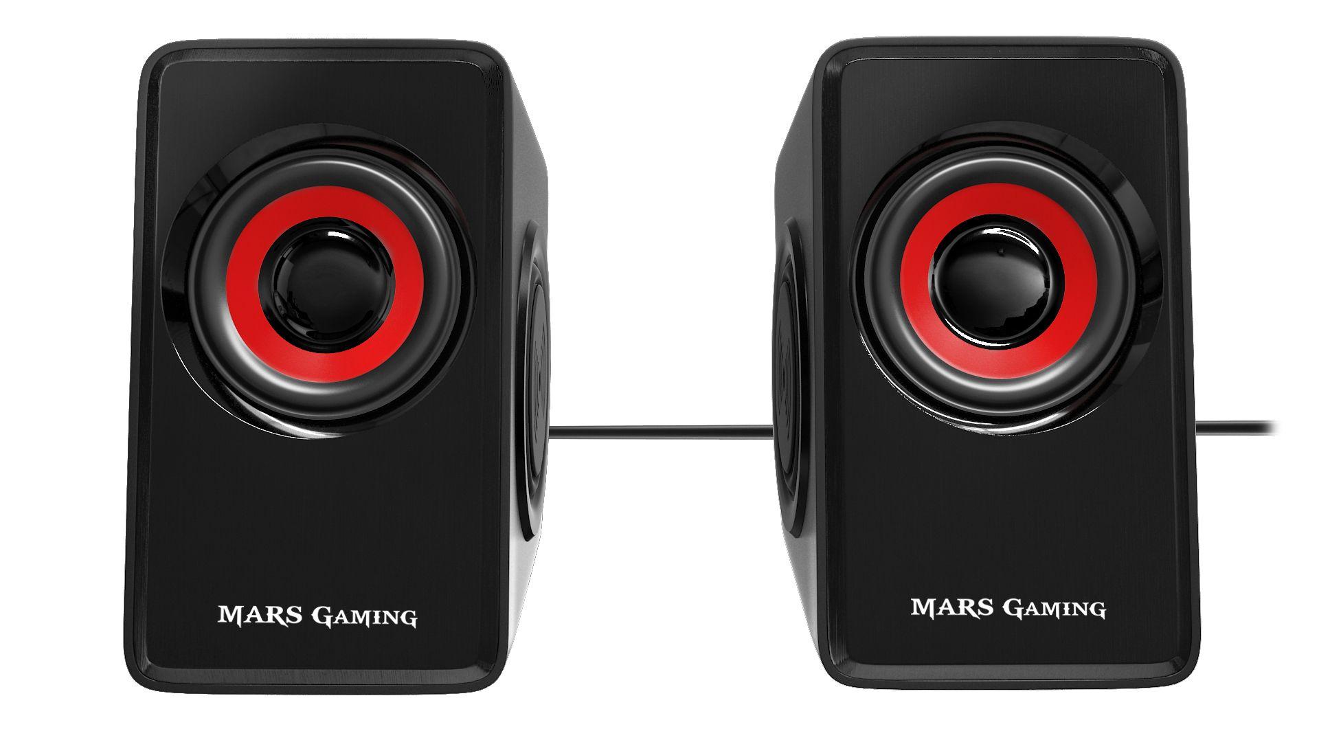 Colunas MARS GAMING MS1 (Com fios - 10 W - 2.0 canais - Preto e Vermelho)