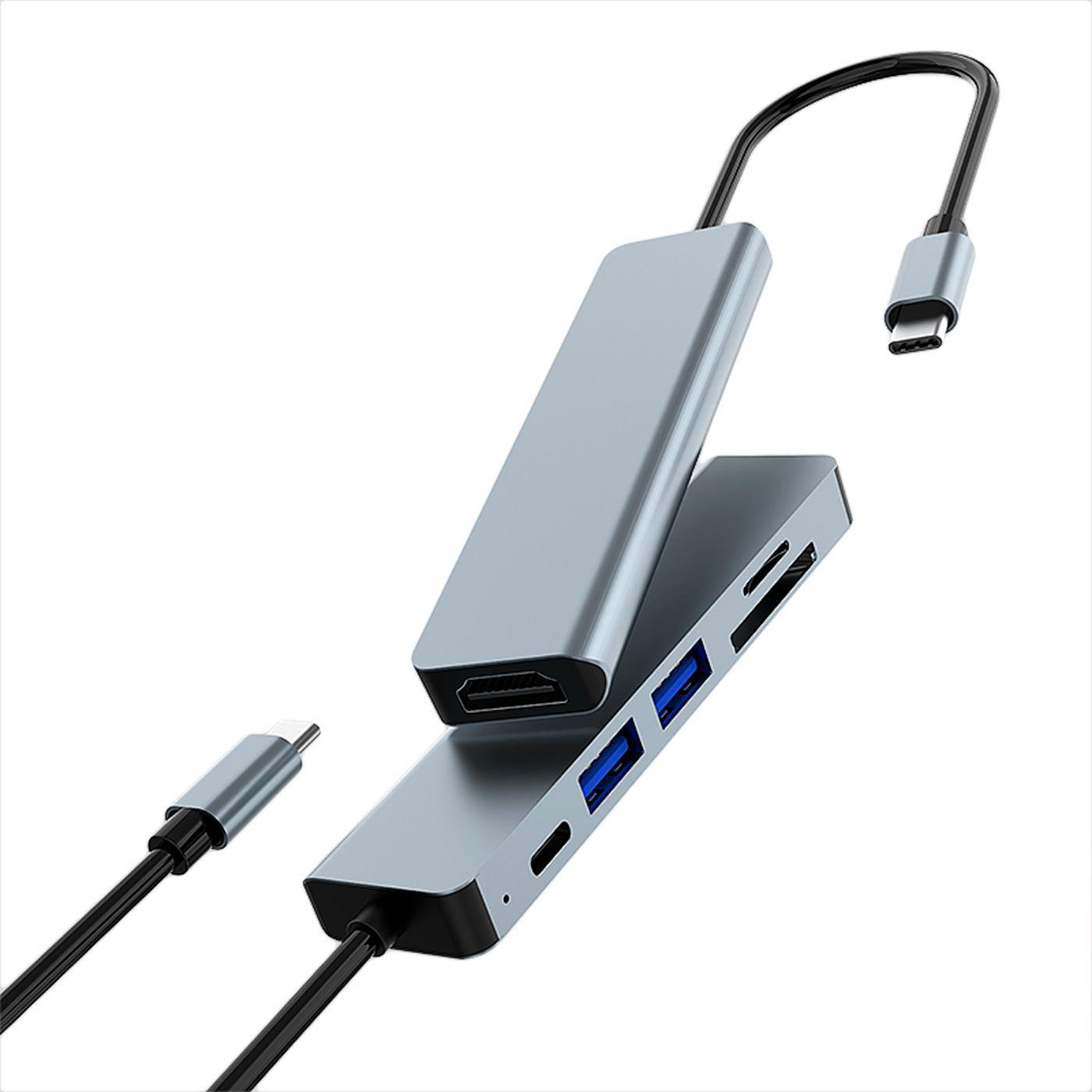 Hub USB-C COOLBOX miniDOCK C61 (0,145 m - Universal - Cinzento) — miniatura 3
