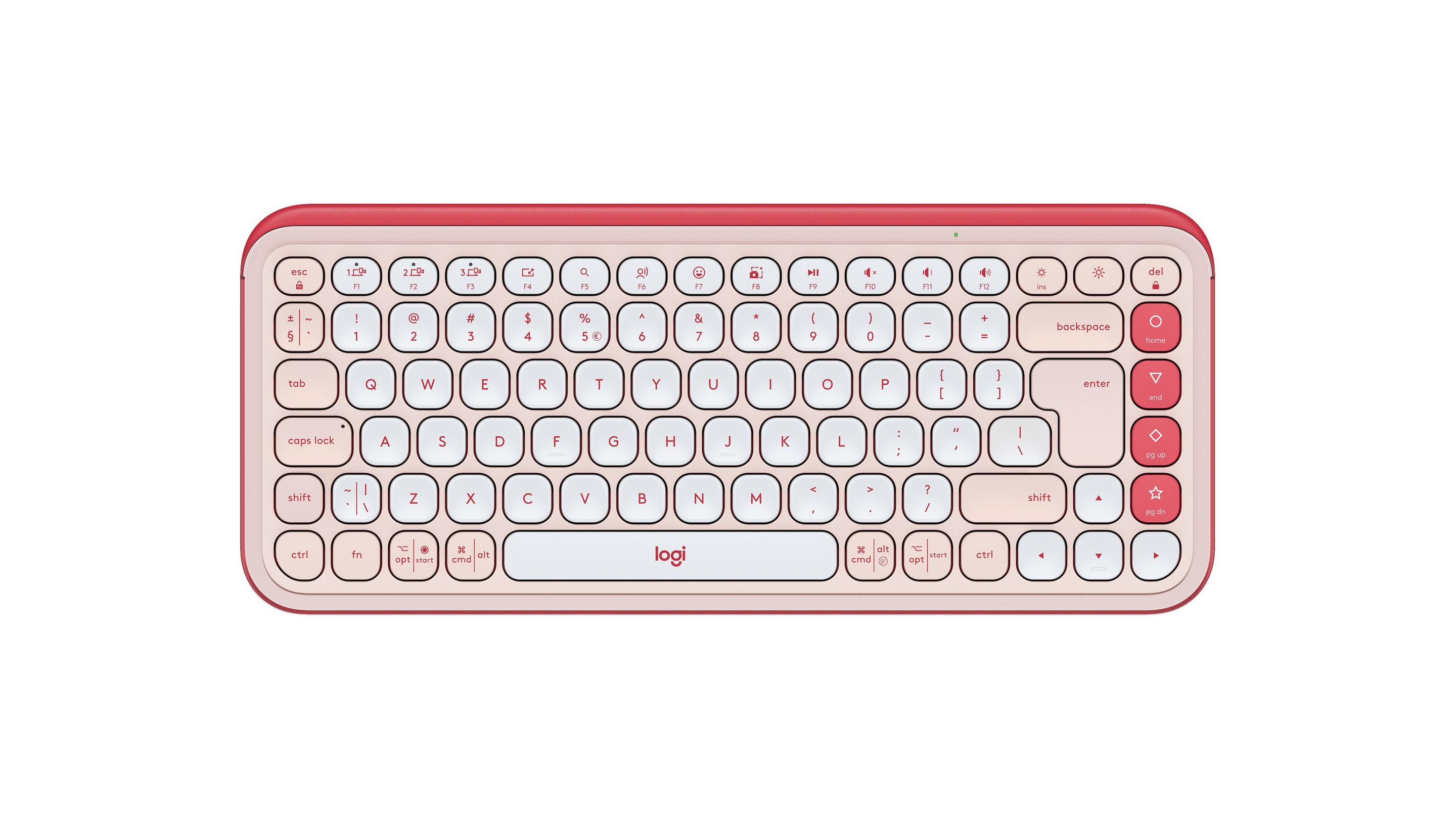 Teclado LOGITECH POP Icon Keys (Estados Unidos - Teclas de tesoura - Mini - Rosa)