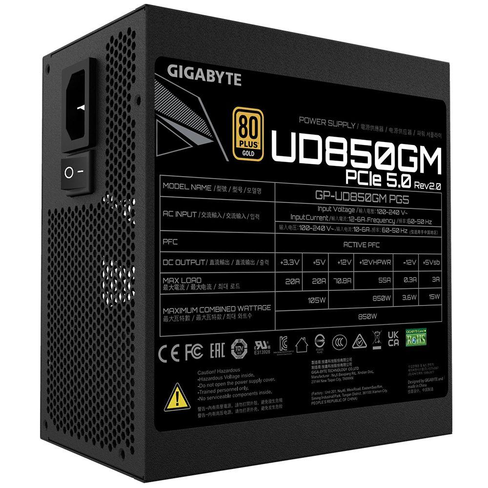 Fonte de Alimentação GIGABYTE GP-UD850GM PG5 V2 (ATX - 850 W - 80 PLUS Gold - Preto), miniatura 5