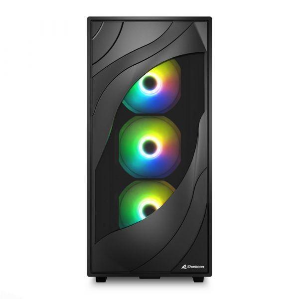 Caixa de Computador SHARKOON Rebel C80G RGB (ATX, Micro ATX, Mini-ITX - Midi Tower - Metal, vidro temperado - Preto) — miniatura 2