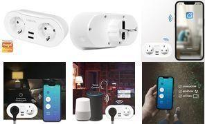 Tomada Inteligente Dupla LOGILINK SH0102 (Wi-Fi - 2x USB-A 2,4 A)