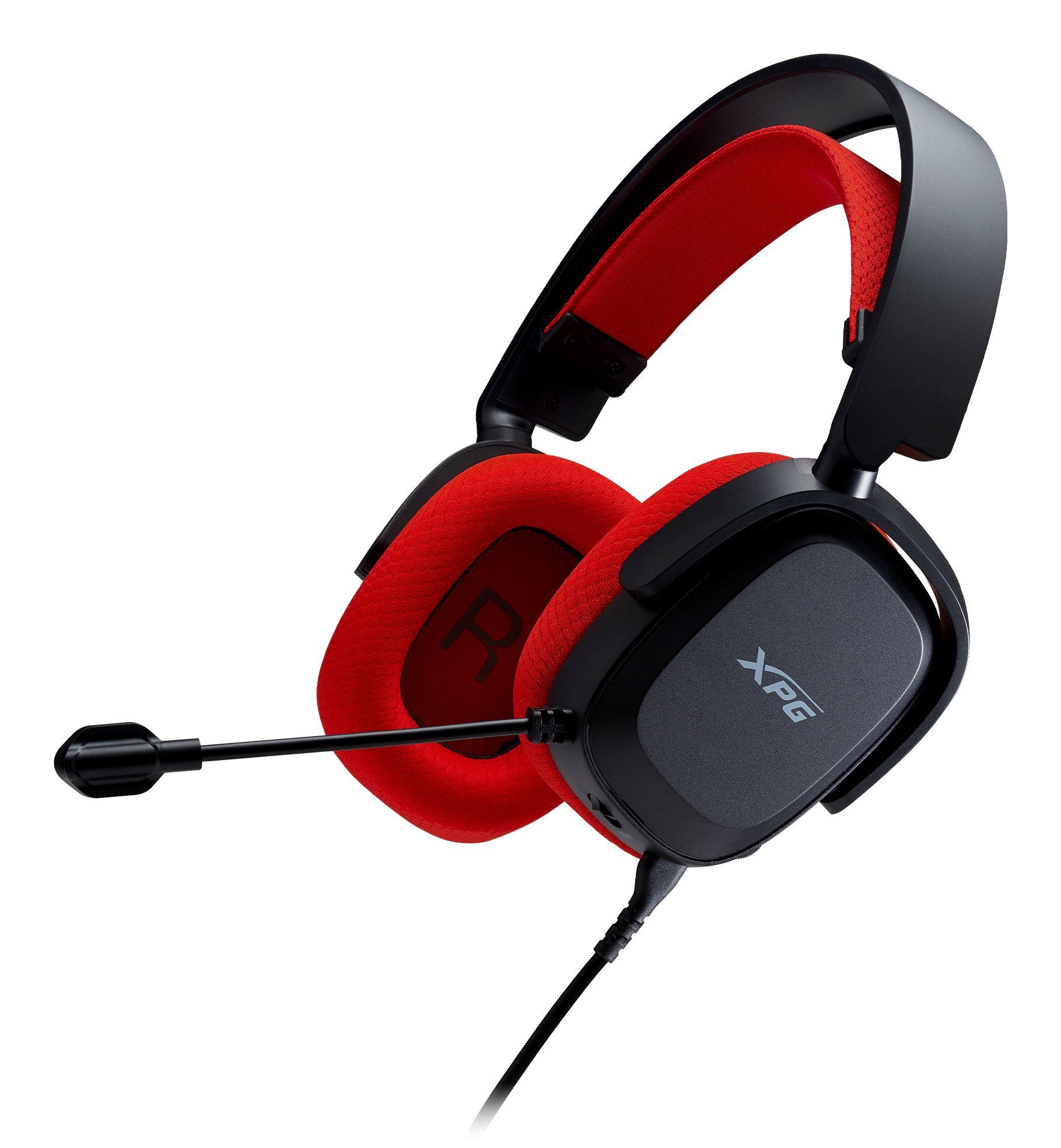 Headset Gaming XPG PRECOG STUDIO (Binaural - Com fios - Circum-aural - Preto e Vermelho) — miniatura 3