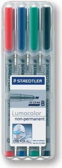Conjunto de Marcadores para Acetatos STAEDTLER Lumocolor 312 WP4 (Multicor)