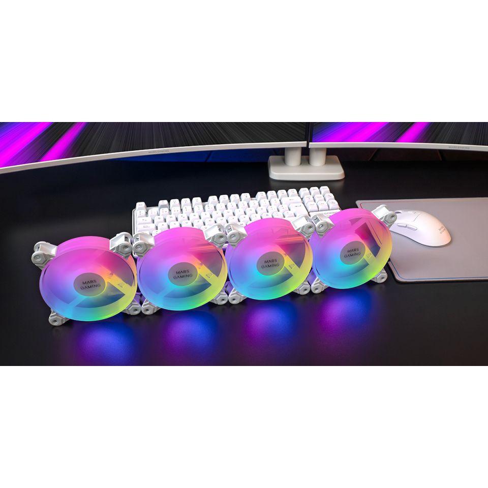 Kit de Ventoinhas para Caixa MARS GAMING MF4AW (ARGB - Branco) — miniatura 8