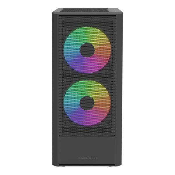 Caixa de Computador MONTECH X2 PLUS (ATX, micro ATX, Mini-ITX - 2,5" - ARGB multicolor - Preto)