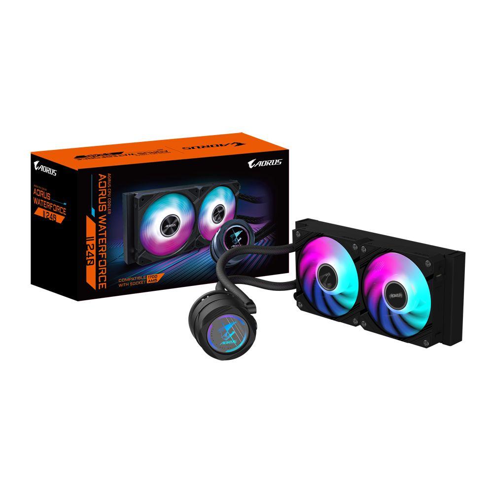 Sistema de Refrigeração Líquida para Processador GIGABYTE AORUS WATERFORCE II 240 (12 cm - 2300 RPM - Multi - Preto)