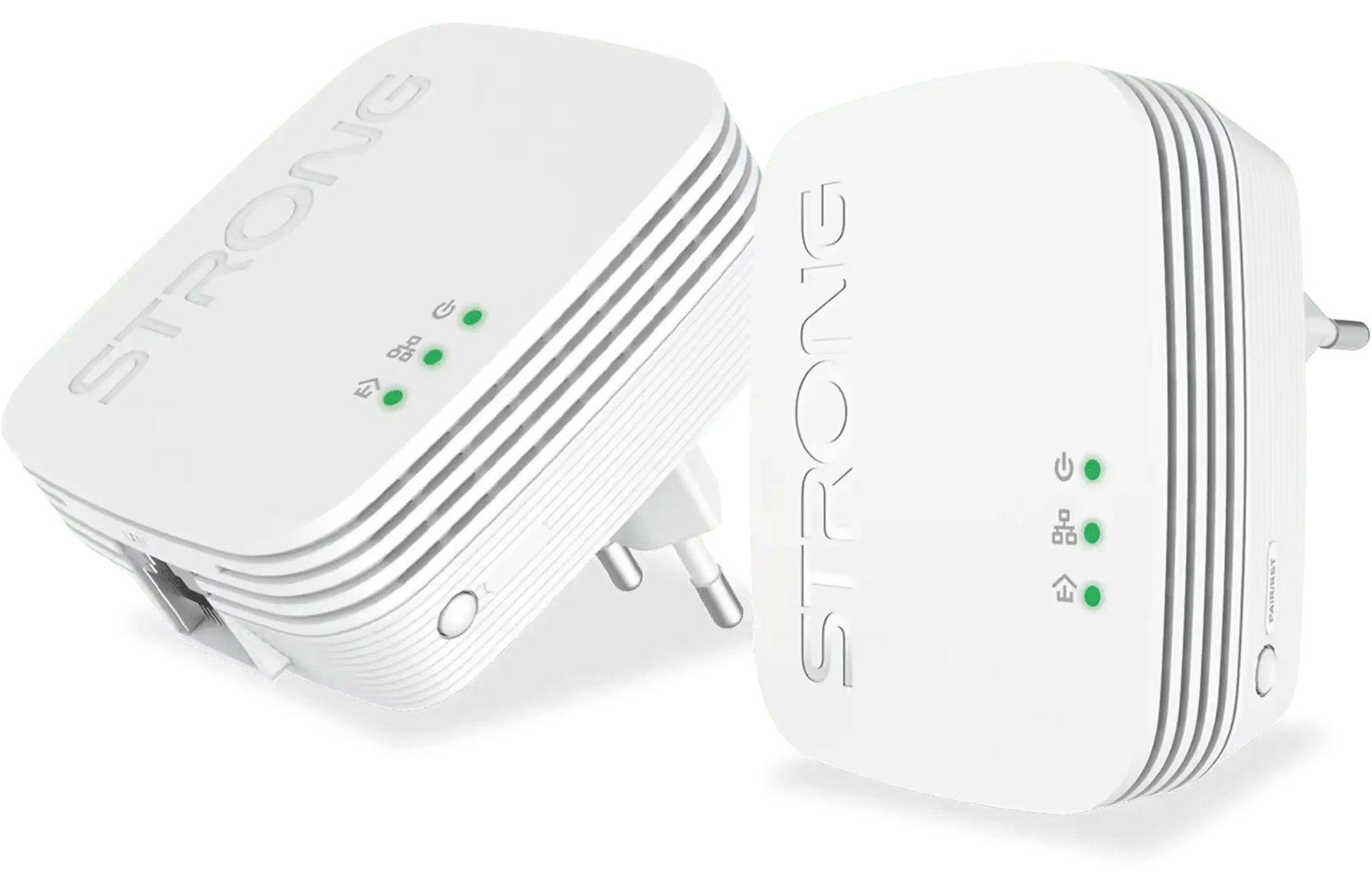Kit de Adaptadores Powerline STRONG PL600MDUO (300 Mbit/s - Fast Ethernet - 2 unidades - Branco)