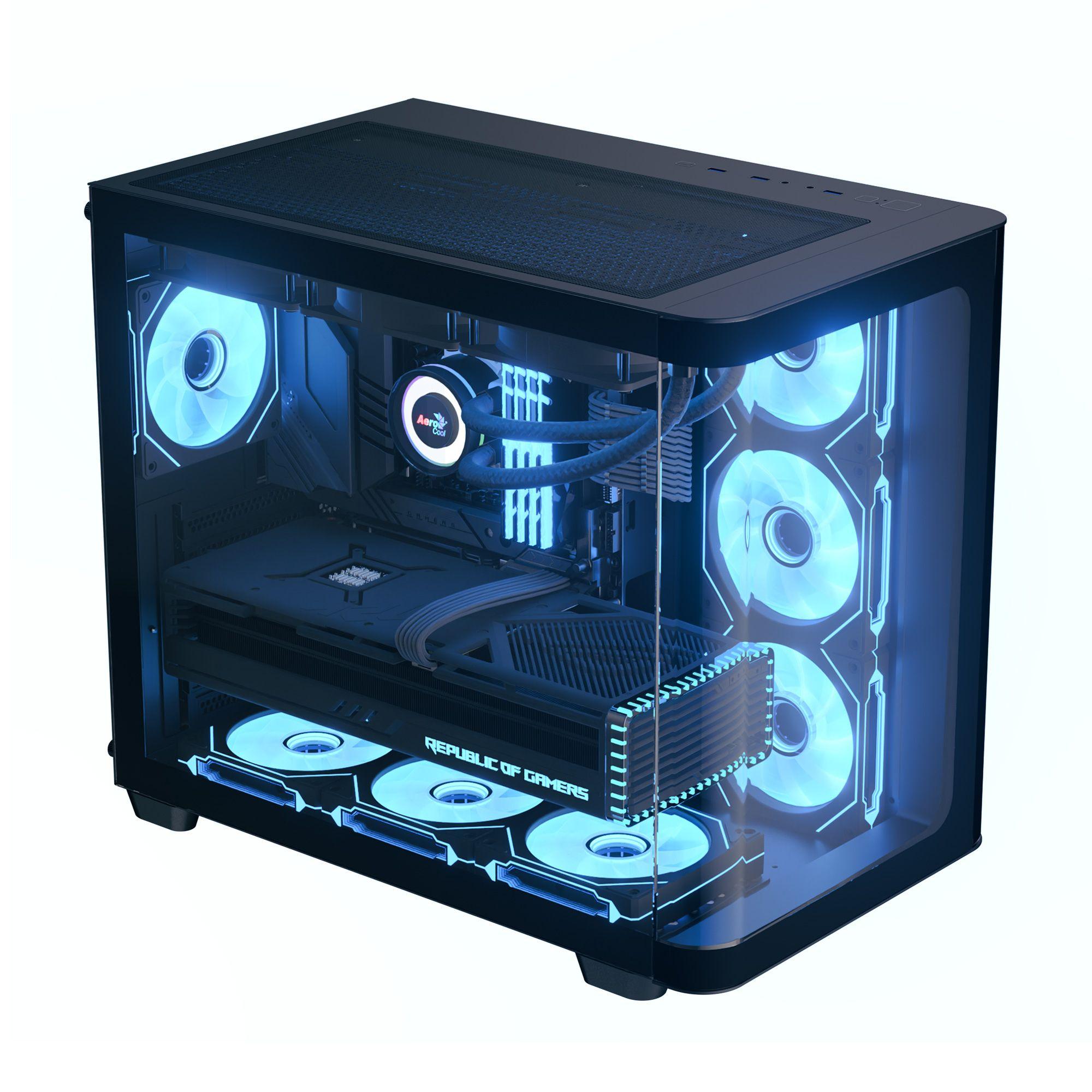 Caixa ATX AEROCOOL P500C-G-BK-v1 (ATX, micro ATX, Mini-ITX - Midi Tower - SPCC, vidro temperado - Preto), miniatura 3