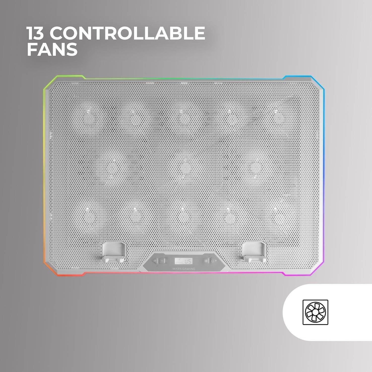 Base de Refrigeração para Portátil MARS GAMING MNBC13 (17" - LCD - 43,2 cm - Branco), miniatura 7