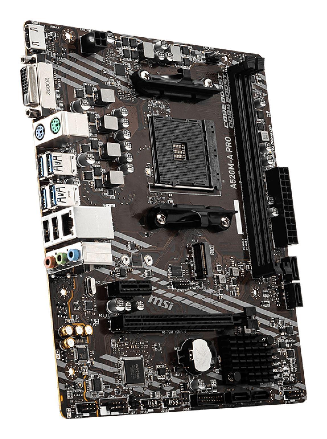 Motherboard MSI A520M-A PRO (AM4 - AMD Ryzen 3000 Series - Micro-ATX - Preto) — miniatura 4