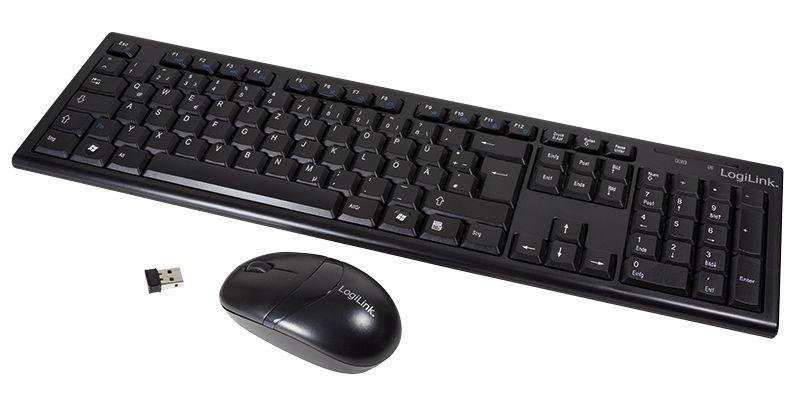 Teclado e Rato LOGILINK ID0104 (Tamanho completo - RF Wireless - Sem fios - Preto) — miniatura 3