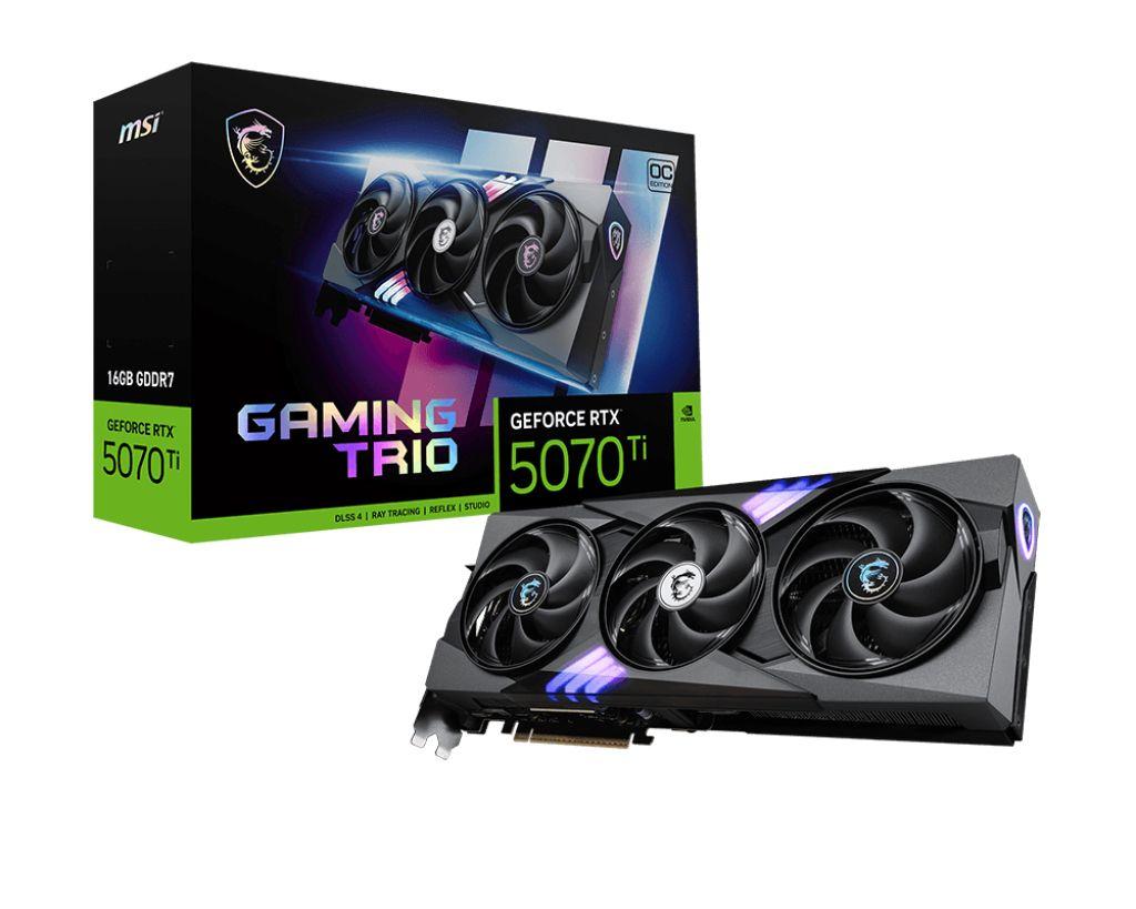 Placa Gráfica MSI GeForce RTX 5070 Ti 16G GAMING TRIO OC (GeForce RTX 5070 Ti - 28 Gbit/s - 16 GB - Preto)